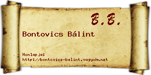 Bontovics Bálint névjegykártya
