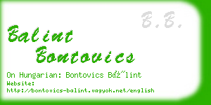 balint bontovics business card